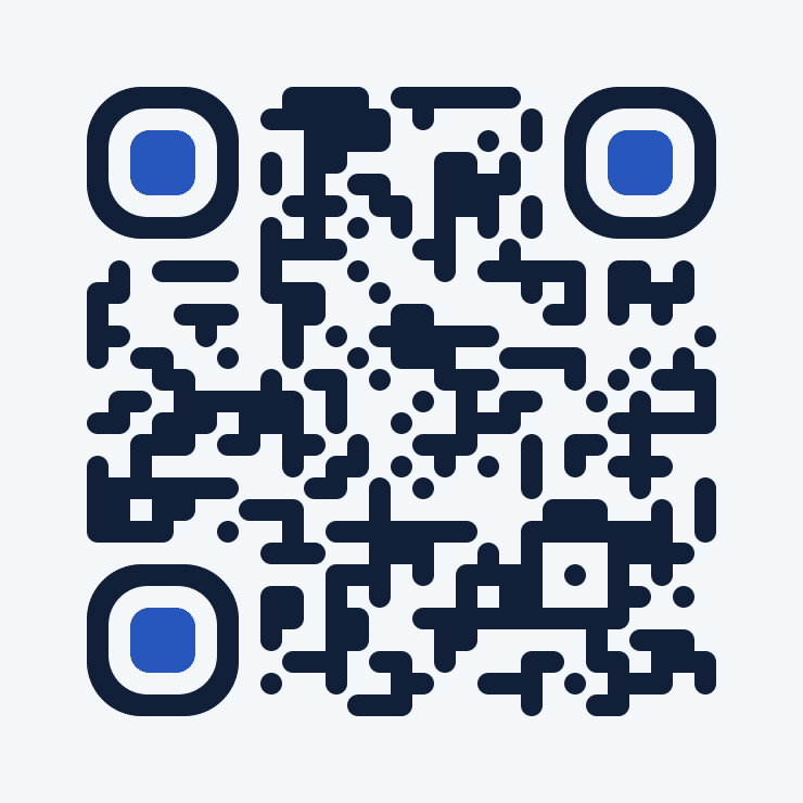 Connected navy QR code generated by Foldout QR Code Generator