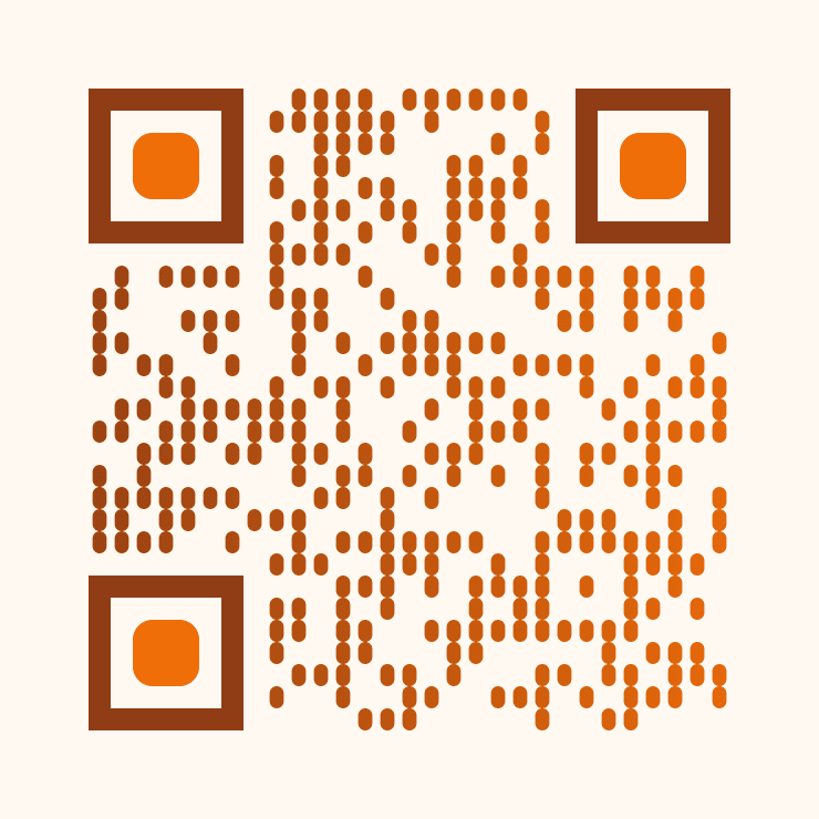 Orange vertical bar QR code generated by Foldout QR Code Generator